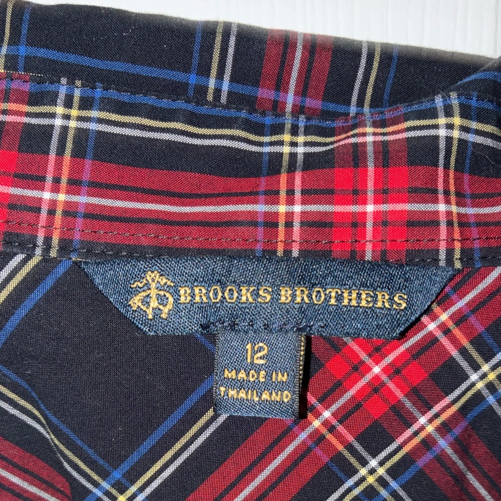 Brooks Brothers Red and Black Holiday Plaid Shirt Dress - Picture 4 of 4